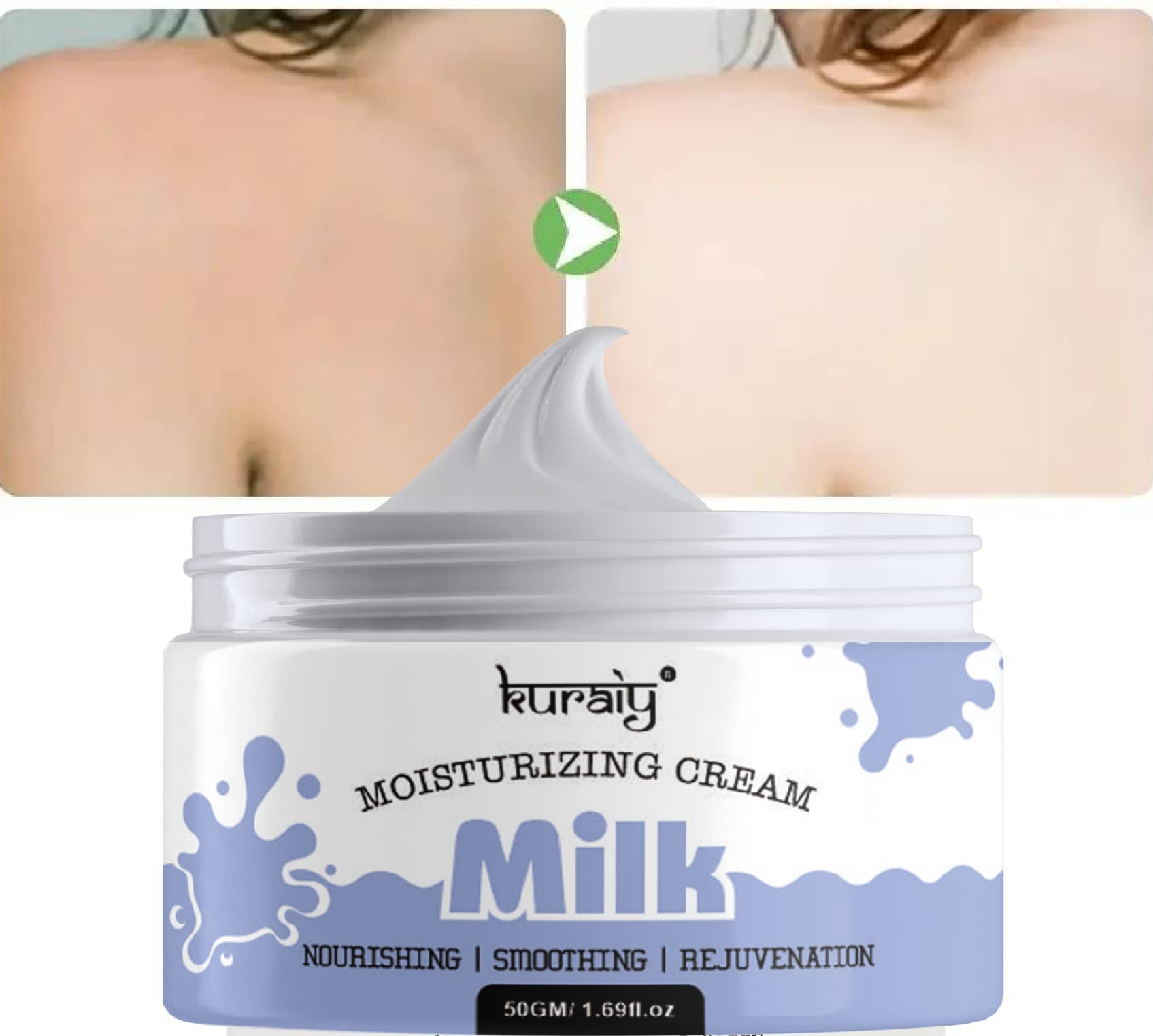 KURAIY Pure Milk Face Cream Moisturizing Oil Control Brightening Skin Day Cream For Face