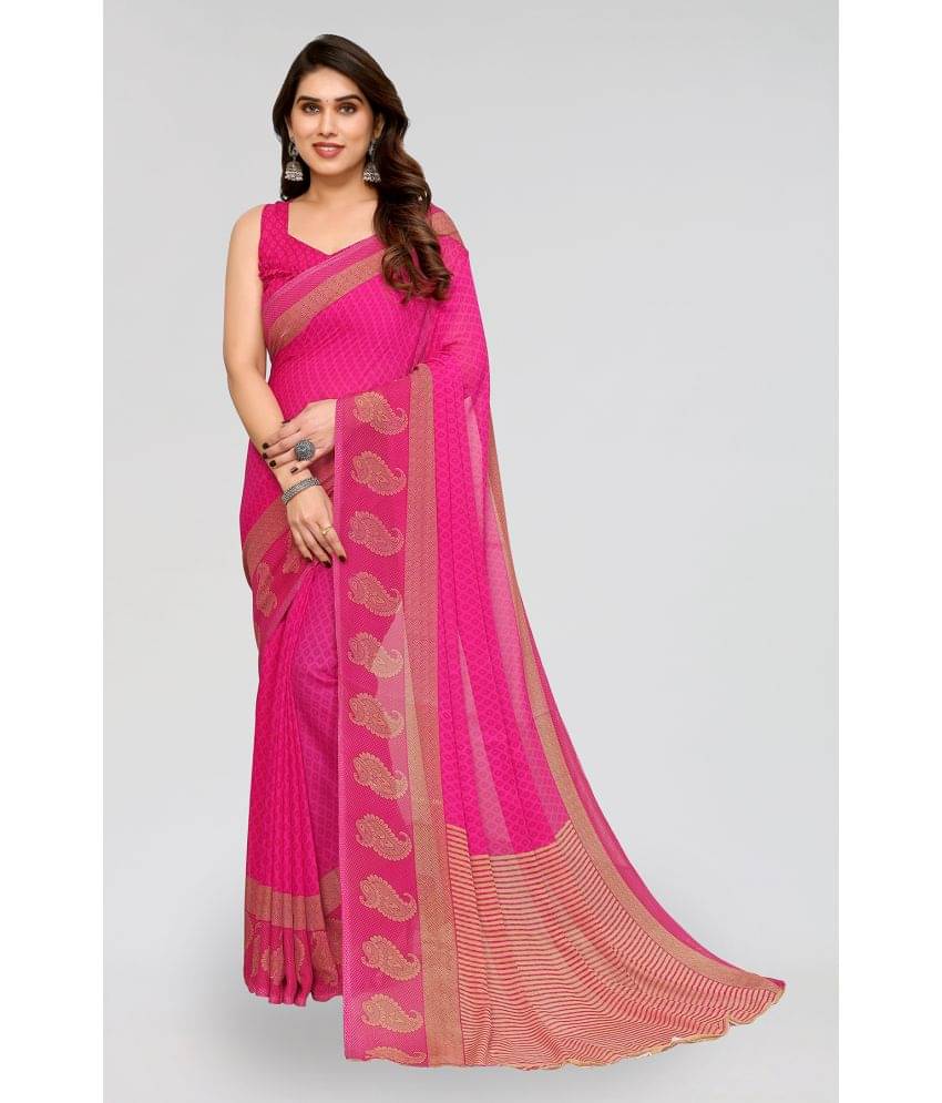 Kashvi Sarees Georgette Printed Saree With Unstitched Blouse Piece ( Pink )     			Kashvi Sarees Georgette Printed Saree With Unstitched Blouse Piece ( Pink )