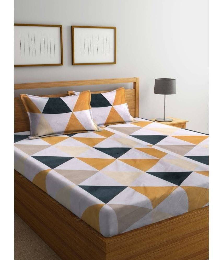     			Klotthe Poly Cotton 1 Double King Bedsheet with 2 Pillow Covers ( Multicolor )