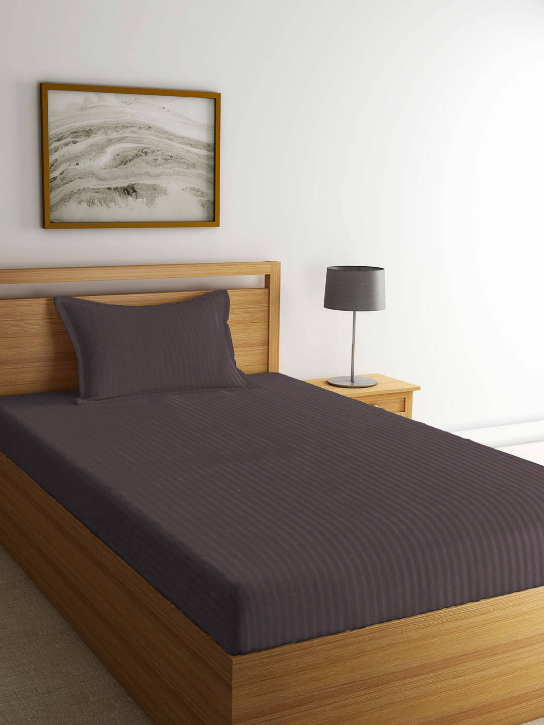 Klotthe Poly Cotton Solid 1 Single Bedsheet with 1 Pillow Cover - Brown Klotthe Poly Cotton Solid 1 Single Bedsheet with 1 Pillow Cover - Brown