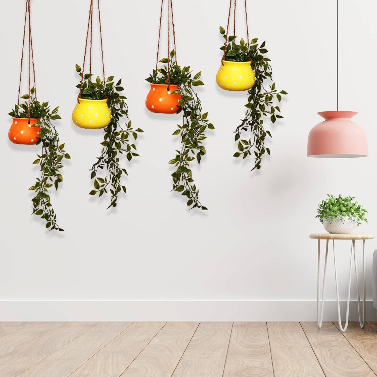     			Leafy Tales Multicolor Ceramic Ceramic Planters ( Pack of 4 )