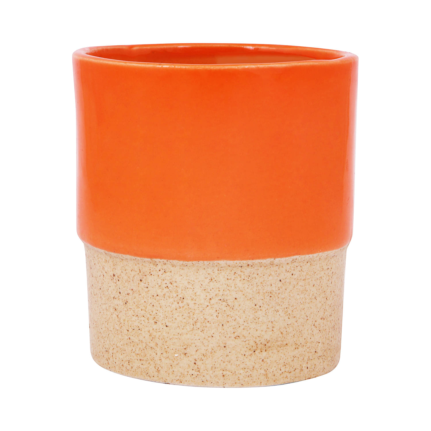     			Leafy Tales Orange Ceramic Ceramic Planters ( Pack of 1 )