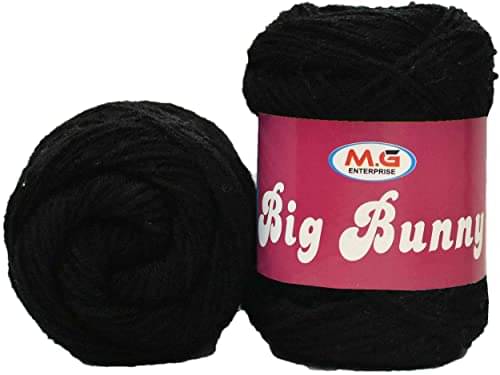     			M.G ENTERPRISE 100% Acrylic Wool Black 100 GMS Wool Ball Hand Knitting Wool/Art Craft Soft Fingering Crochet Hook Yarn, Needle Knitting Yarn Thread Dyed-S Art-AFJ