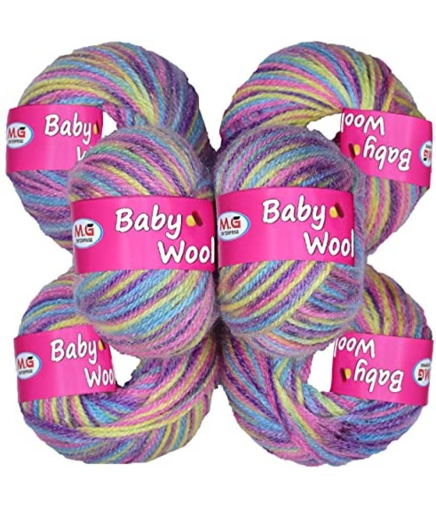     			M.G ENTERPRISE 100% Acrylic Wool Darala (6 pc) Baby Wool 4 ply Wool Ball Hand Knitting Wool/Art Craft Soft Fingering Crochet Hook Yarn, Needle Knitting Yarn Thread Dyed