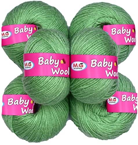     			M.G ENTERPRISE 100% Acrylic Wool Melon 6 Pc Baby Wool 4 ply Wool Ball Hand Knitting Wool/Art Craft Soft Fingering Crochet Hook Yarn-B Art-EI