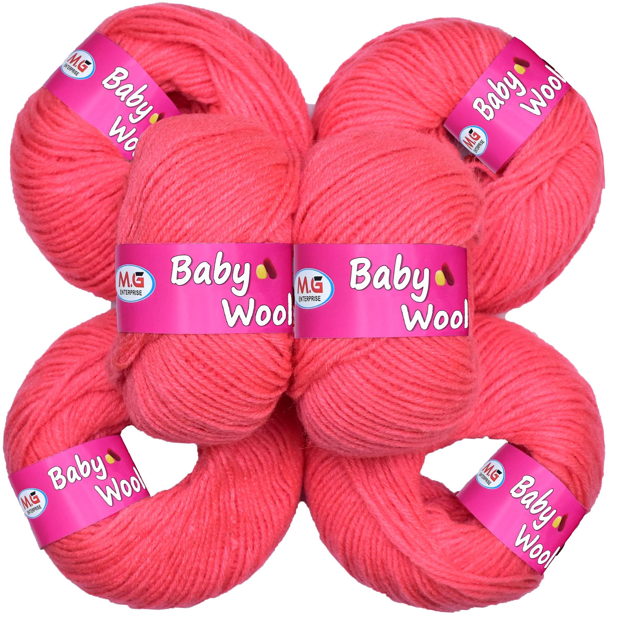     			M.G ENTERPRISE 100% Acrylic Wool Gajri (14 pc) Baby Wool 4 ply Wool Ball Hand Knitting Wool/Art Craft Soft Fingering Crochet Hook Yarn, Needle Knitting Yarn Thread Dyed