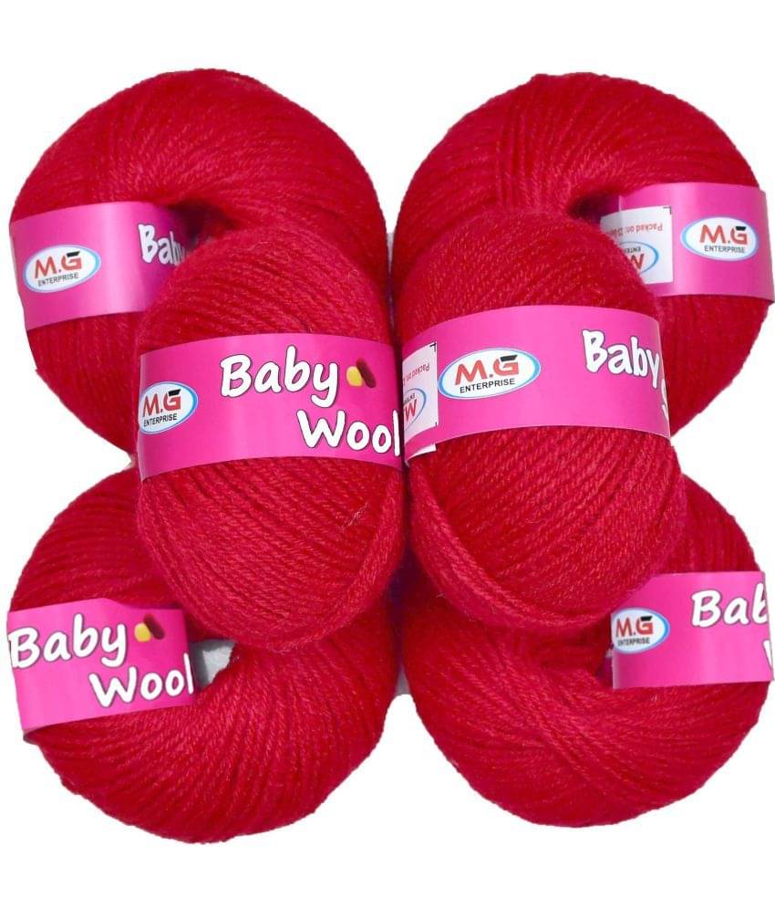     			M.G ENTERPRISE 100% Acrylic Wool Red (14 pc) Baby Wool 4 ply Wool Ball Hand Knitting Wool/Art Craft Soft Fingering Crochet Hook Yarn, Needle Knitting Yarn Thread Dyed