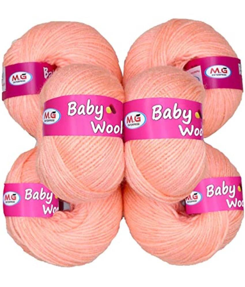     			M.G ENTERPRISE 100% Acrylic Wool Baba (6 pc) Baby Wool 4 ply Wool Ball Hand Knitting Wool/Art Craft Soft Fingering Crochet Hook Yarn, Needle Knitting Yarn Thread Dyed