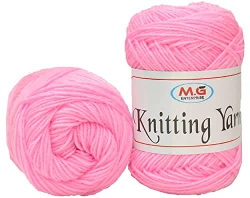     			M.G ENTERPRISE 100% Acrylic Wool Deep Pink 150 GMS Wool Ball Hand Knitting Wool/Art Craft Soft Fingering Crochet Hook Yarn, Needle Knitting Yarn Thread Dyed- Art-AII