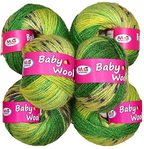     			M.G ENTERPRISE 100% Acrylic Wool Chritmas (Pack of 6) Baby Wool Wool Ball Hand Knitting Wool/Art Craft Soft Fingering Crochet Hook Yarn, Needle Knitting Yarn Thread Dyed … -F