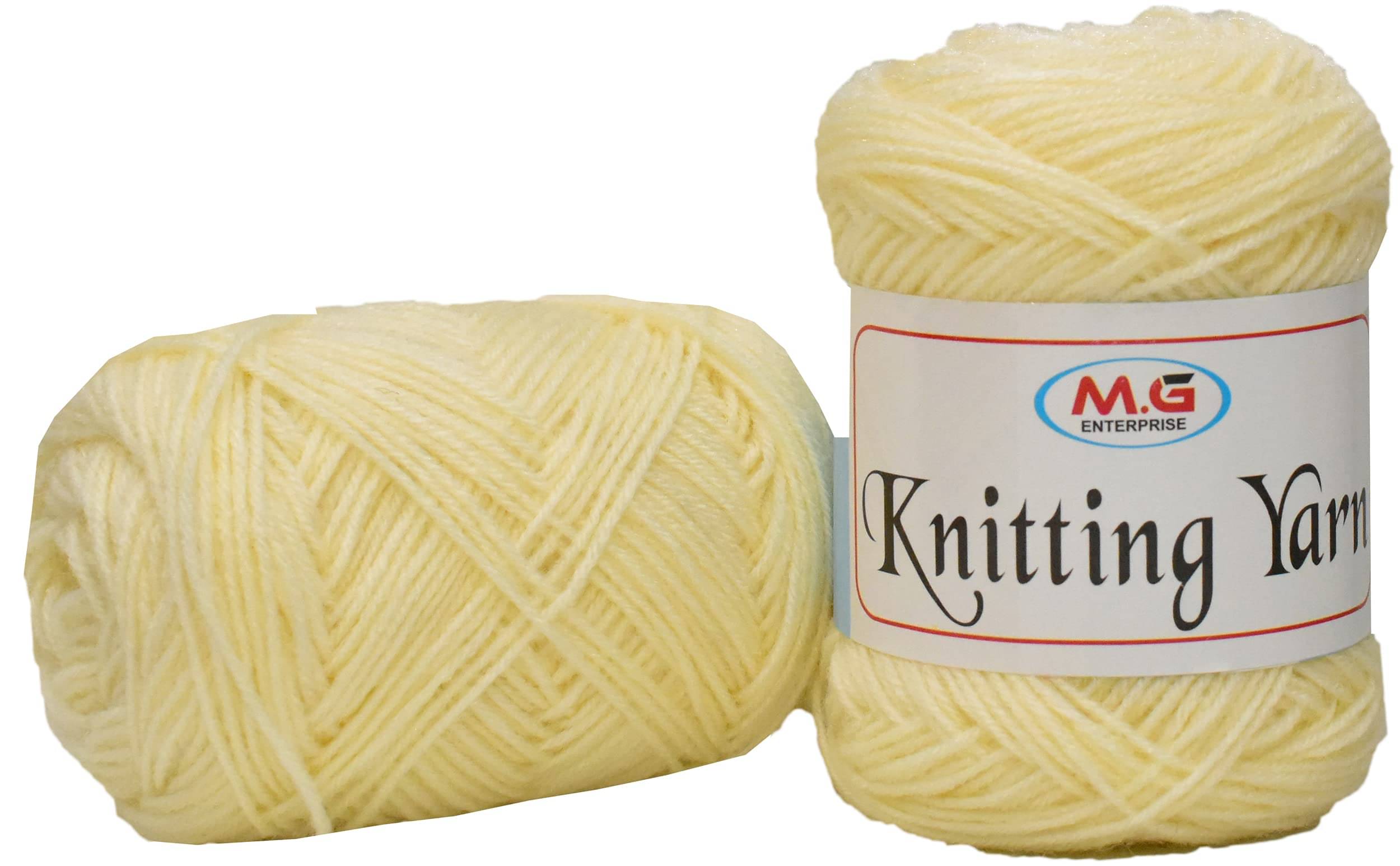     			M.G ENTERPRISE 100% Acrylic Wool Cream 100 GMS Wool Ball Hand Knitting Wool/Art Craft Soft Fingering Crochet Hook Yarn, Needle Knitting Yarn Thread Dyed- Art-AFB