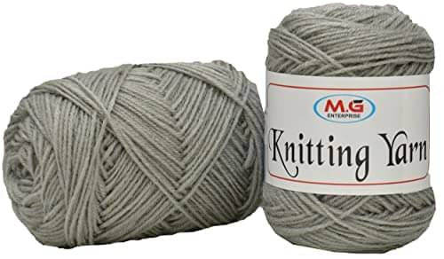     			M.G ENTERPRISE 100% Acrylic Wool Steel Grey 100 GMS Wool Ball Hand Knitting Wool/Art Craft Soft Fingering Crochet Hook Yarn, Needle Knitting Yarn Thread Dyed-TL Art-AGI