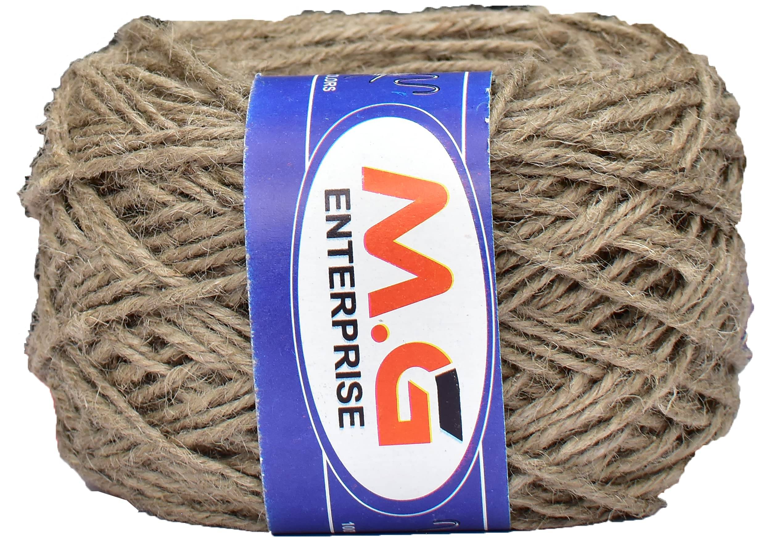     			M.G ENTERPRISE 3 Ply/Twisted Macrame Jute Cord/Dori Thread (50 Meters, 3mm) for Macrame DIY, Craft Work,Plant Hanger Ropes etc-M