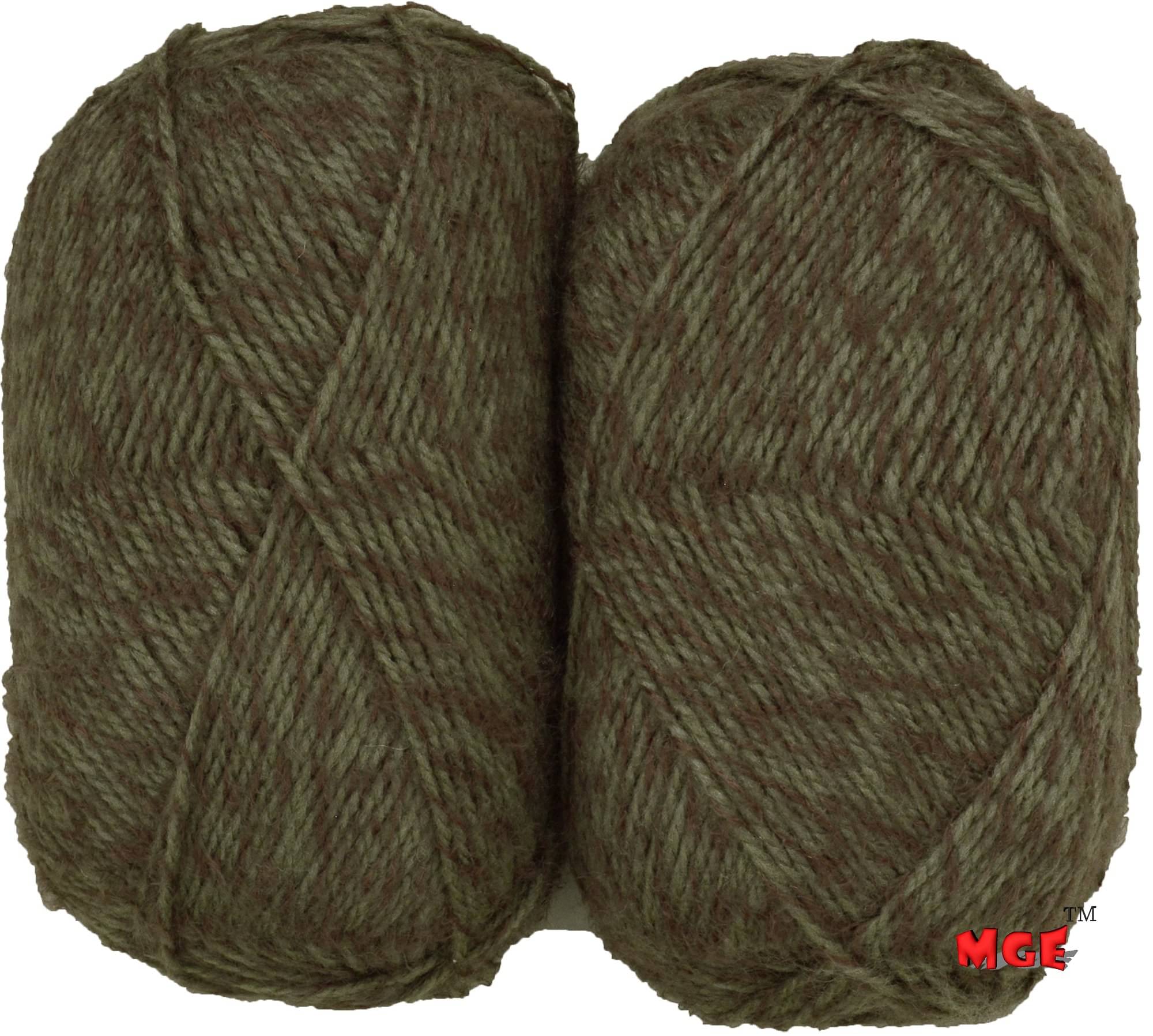     			M.G ENTERPRISE Enterprise Scottish Grey & Brown 08 (200 gm) Wool Hank Hand Knitting Wool/Art Craft Soft Fingering Crochet Hook Yarn, Needle Knitting Yarn Thread Dyed