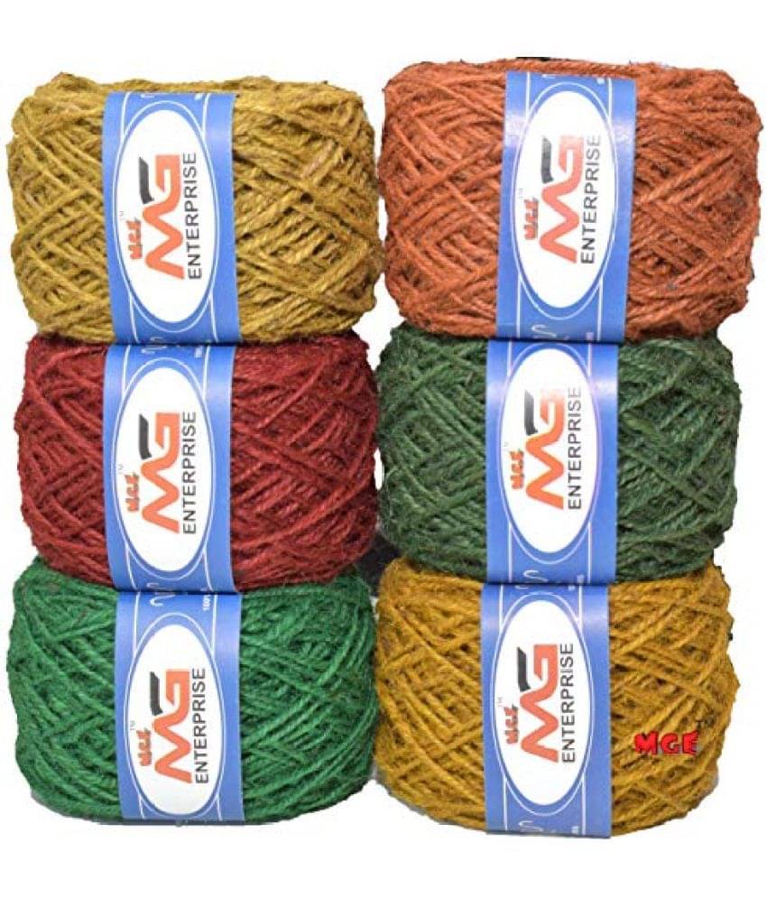     			M.G ENTERPRISE Jute Combo JC 07 Colour Exclusive Twine Ball Threads String Rope 3 Ply 150 m (6 Colours / 25 m Each) for Creative Decoration