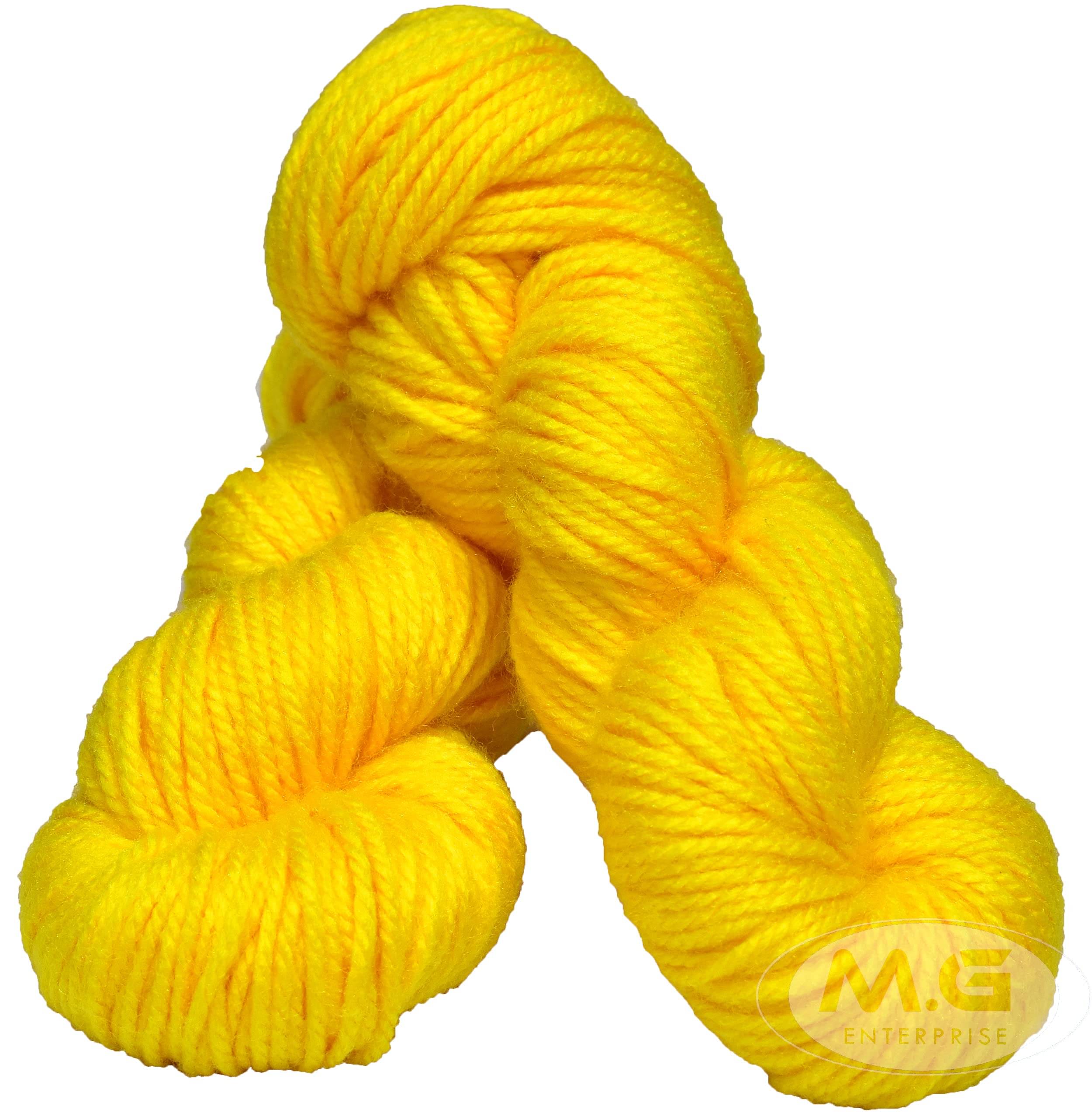     			M.G ENTERPRISE Os wal Knitting Yarn Thick Chunky Wool, Varsha Yellow 400 gm Best Used with Knitting Needles, Crochet Needles Wool Yarn for Knitting Os walJ