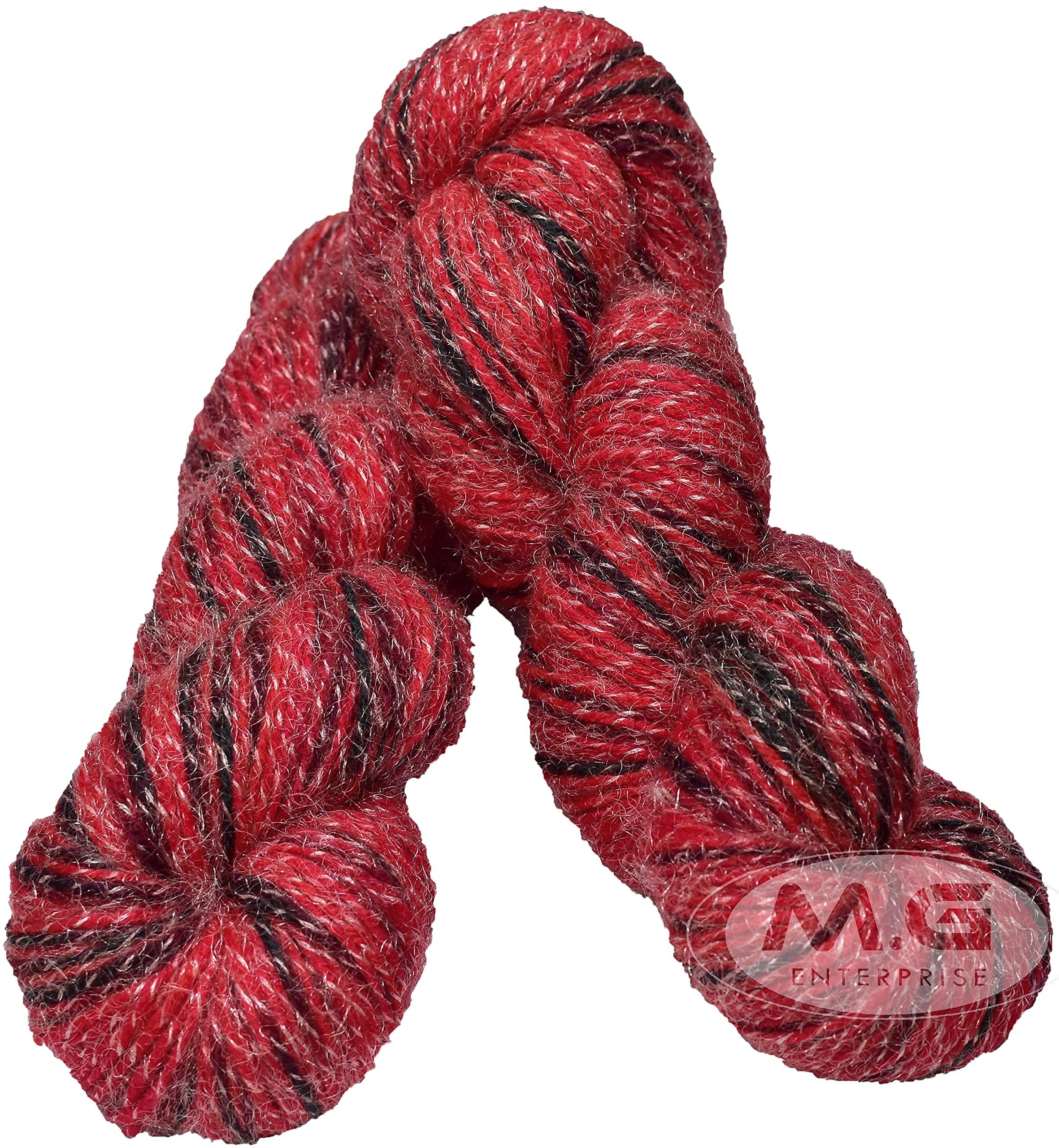    			M.G ENTERPRISE Os wal Arman Soft Fancy Knitting Wool Yarn, 200 gm (Red)