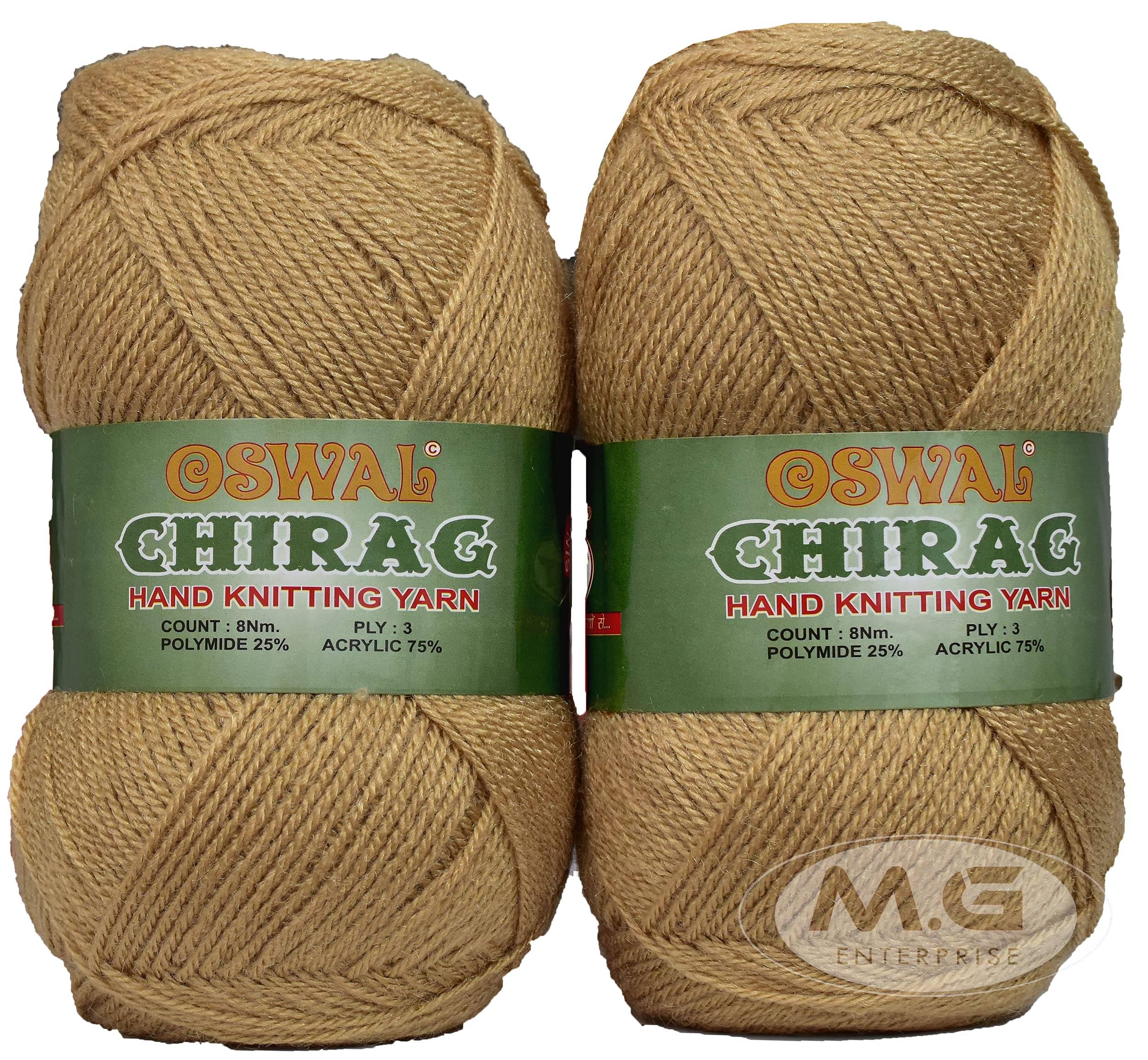     			M.G ENTERPRISE Os wal Chirag Peanut (600 gm) Wool Ball Hand Knitting Wool/Art Craft Soft Fingering Crochet Hook Yarn, Needle Knitting Yarn Thread Dyed FJB