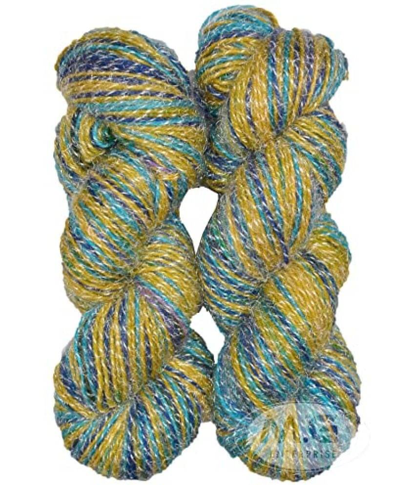     			M.G ENTERPRISE Os wal Arman Knitting Yarn Wool, Soft Fancy Mustard Teal 200 GMS Best Used with Knitting Needles, Soft Fancy Wool- Art-ADFJ