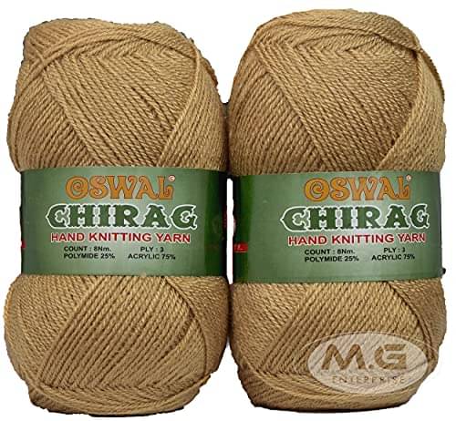     			M.G ENTERPRISE Os wal Chirag Peanut (400 gm) Wool Ball Hand Knitting Wool/Art Craft Soft Fingering Crochet Hook Yarn, Needle Knitting Yarn Thread Dyed EIA