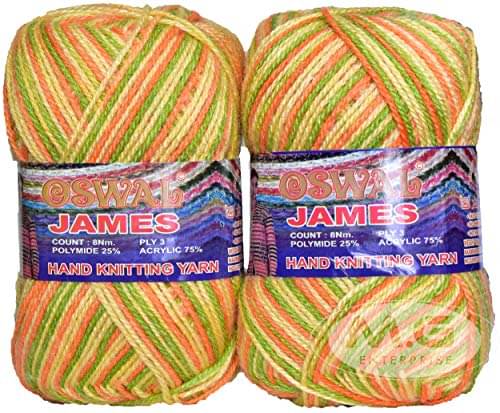     			M.G ENTERPRISE Os wal James Knitting Yarn Wool, Carrot Ball 200 gm Best Used with Knitting Needles, Crochet Needles Wool Yarn for Knitting Os wal