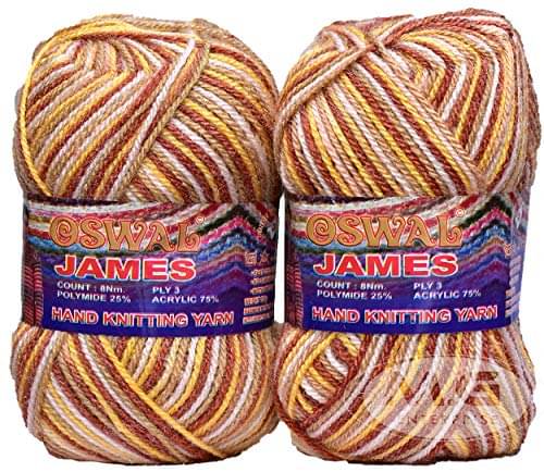     			M.G ENTERPRISE Os wal James Knitting Yarn Wool, Mustard Mix Ball 200 gm Best Used with Knitting Needles, Crochet Needles Wool Yarn for Knitting Os wal