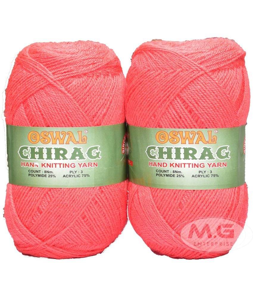     			M.G ENTERPRISE Os wal Chirag Light Gajri (600 gm) Wool Ball Hand Knitting Wool/Art Craft Soft Fingering Crochet Hook Yarn, Needle Knitting Yarn Thread Dyed FJP