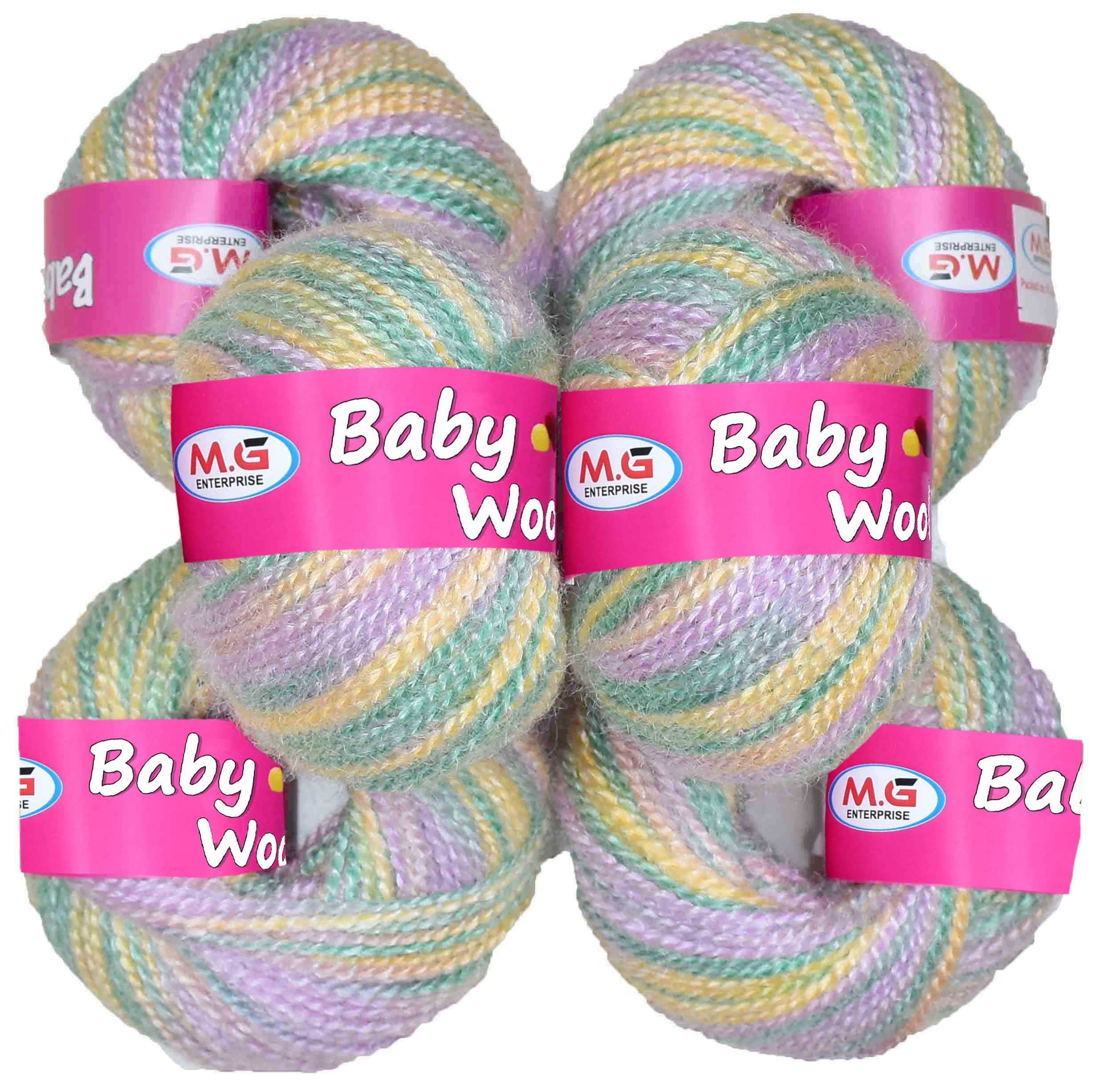 M.G ENTERPRISE Premium Baby Acrylic Wool PB-7 (350 gm) Baby Wool 4 ply Wool Ball Hand Knitting Wool/Art Craft Soft Fingering Crochet Hook Yarn, Needle Knitting Yarn Thread Dye QQ