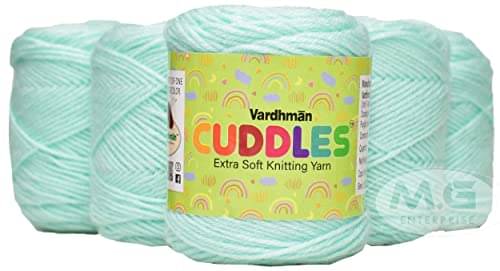     			M.G ENTERRPISE 100% Acrylic Wool Grape Green 3 pc Baby Wool Ball Hand Knitting Wool/Art Craft Soft Fingering Crochet Hook Yarn- Art-ADCI
