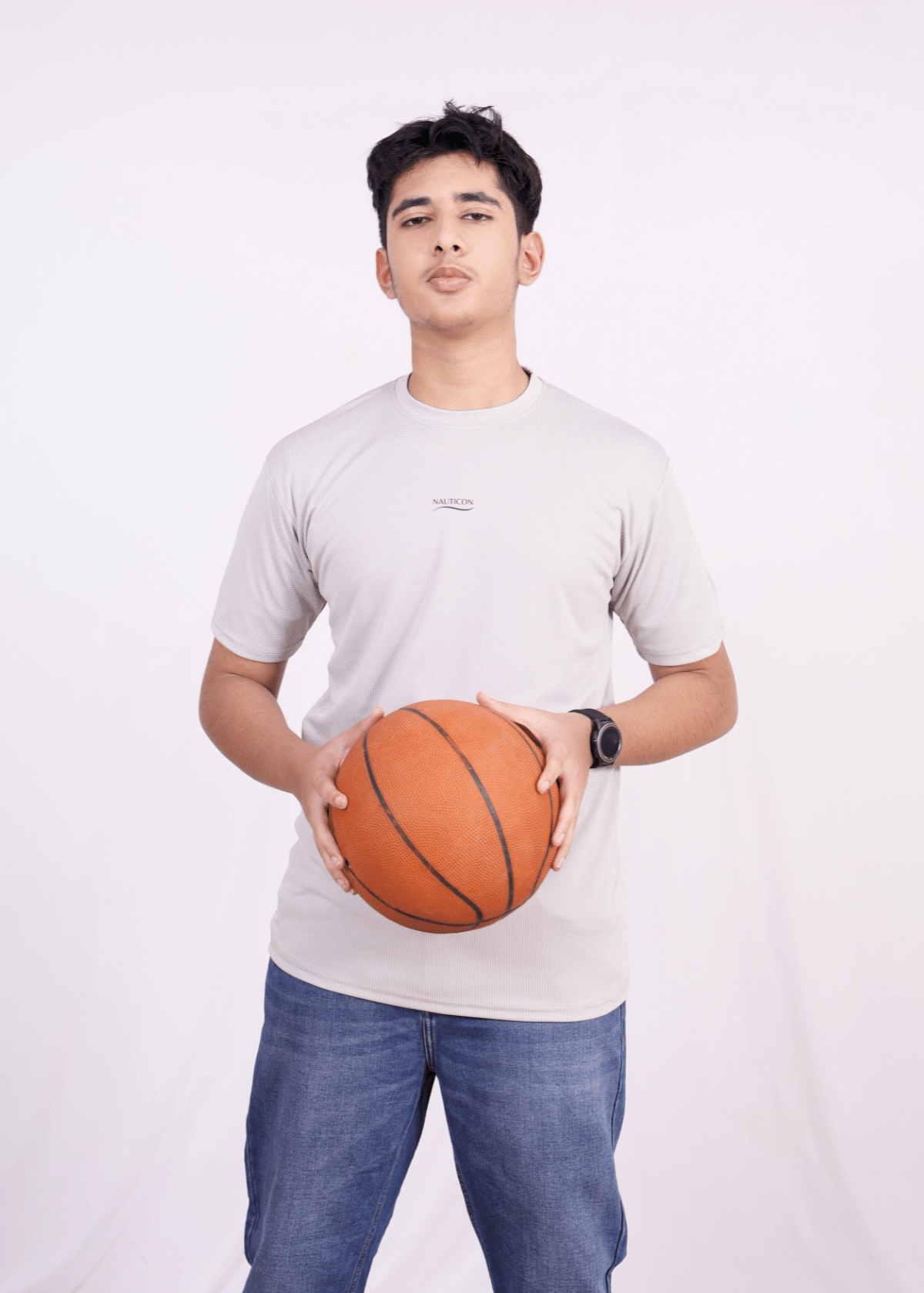 NAUTICON Pack of 1 Polyester Regular Fit Men's T-Shirt ( Melange Grey ) NAUTICON Pack of 1 Polyester Regular Fit Men's T-Shirt ( Melange Grey )