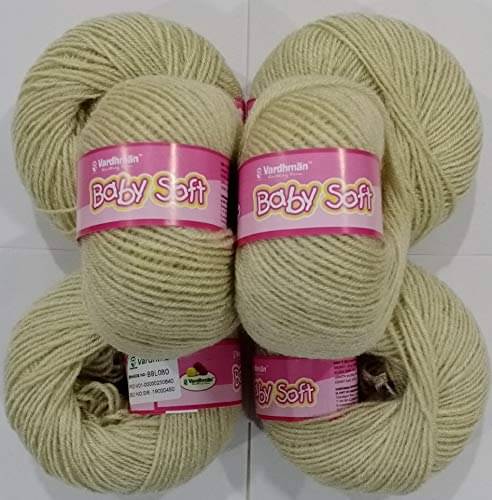     			NTGS Vardhman Soft Wool Yarn Baby for Hand Knitting Fingering Crochet Hook -Shade no.BBL080 (Skin, 150 gm) - Pack of 6