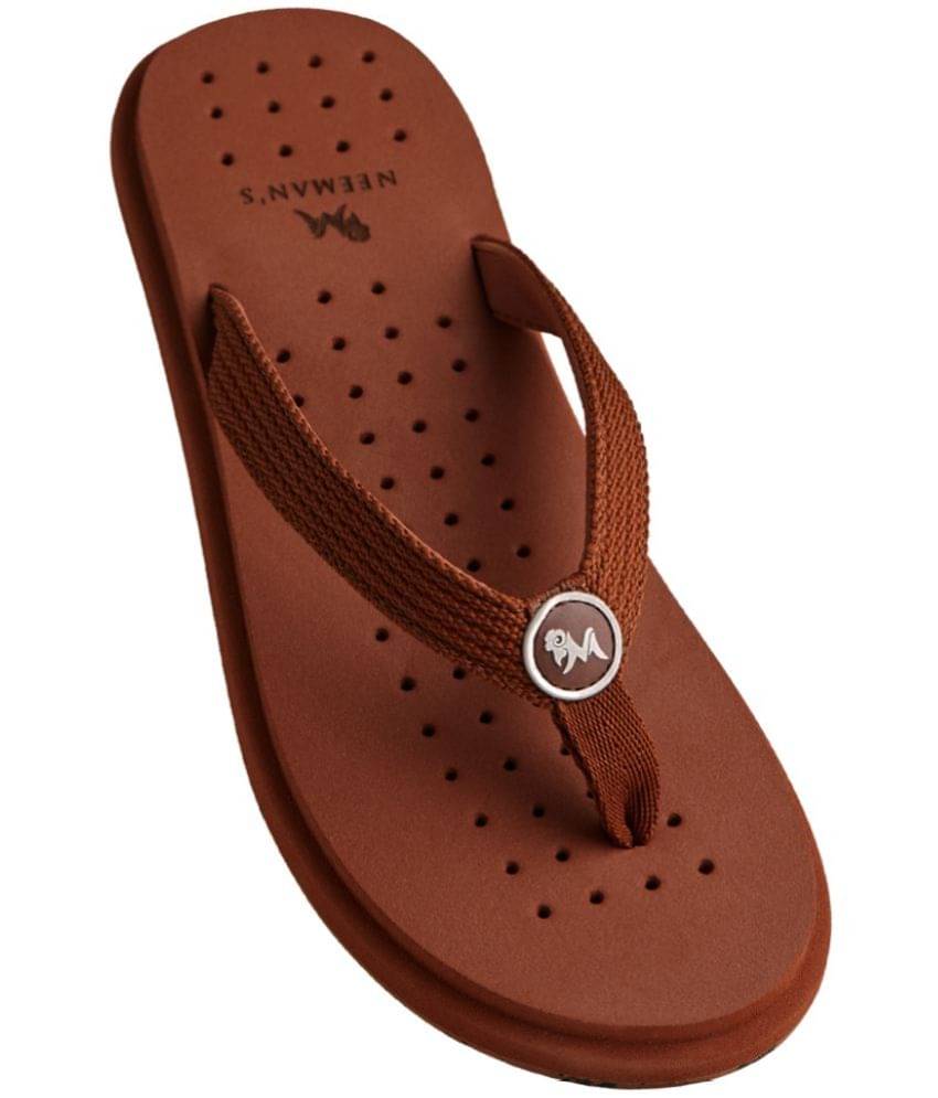     			Neemans Brown Men's Thong Flip Flop