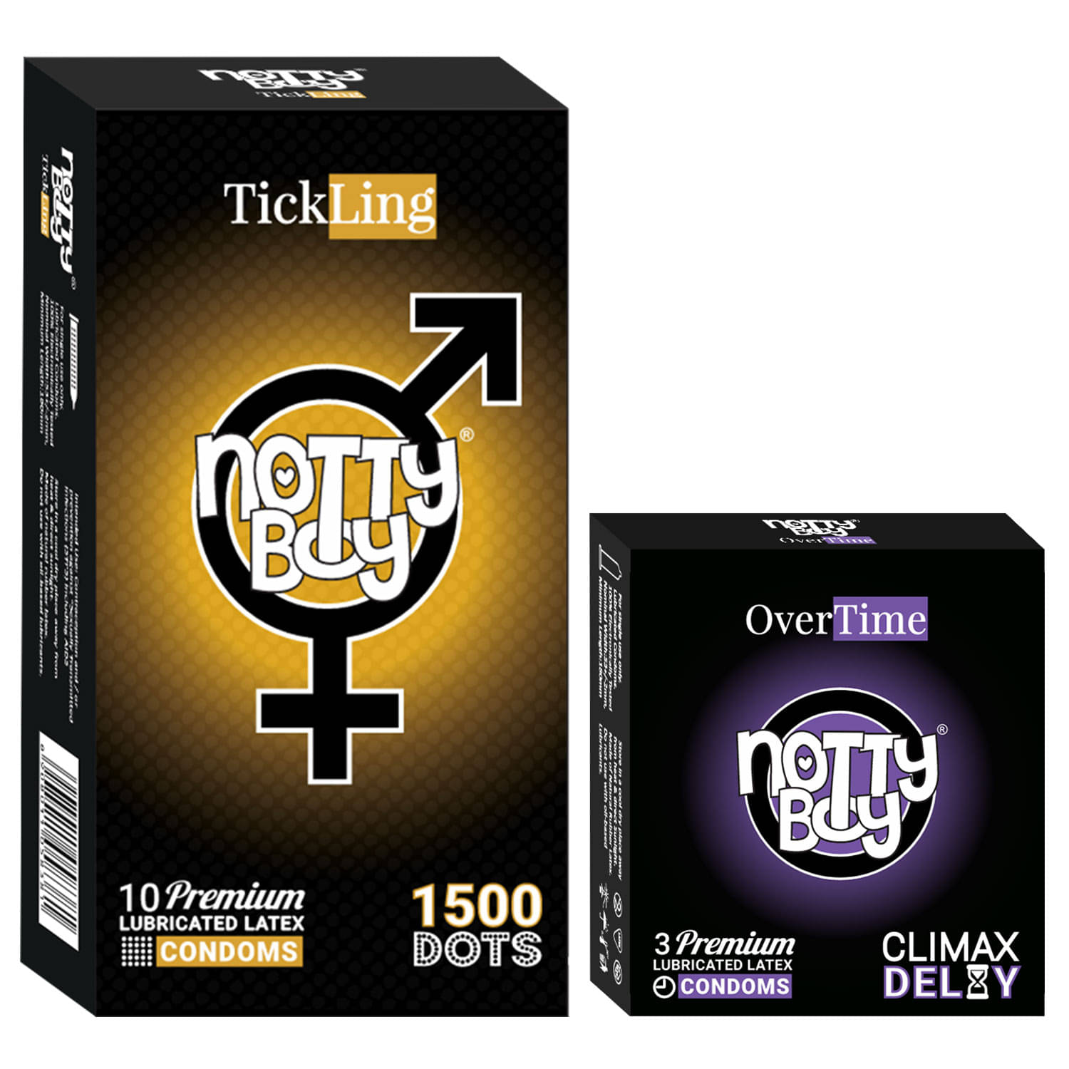     			NottyBoy Extra Dotted 1500 Dots and Extra Delay Long Lasting Condoms- (Set of 2, 13 Pieces)