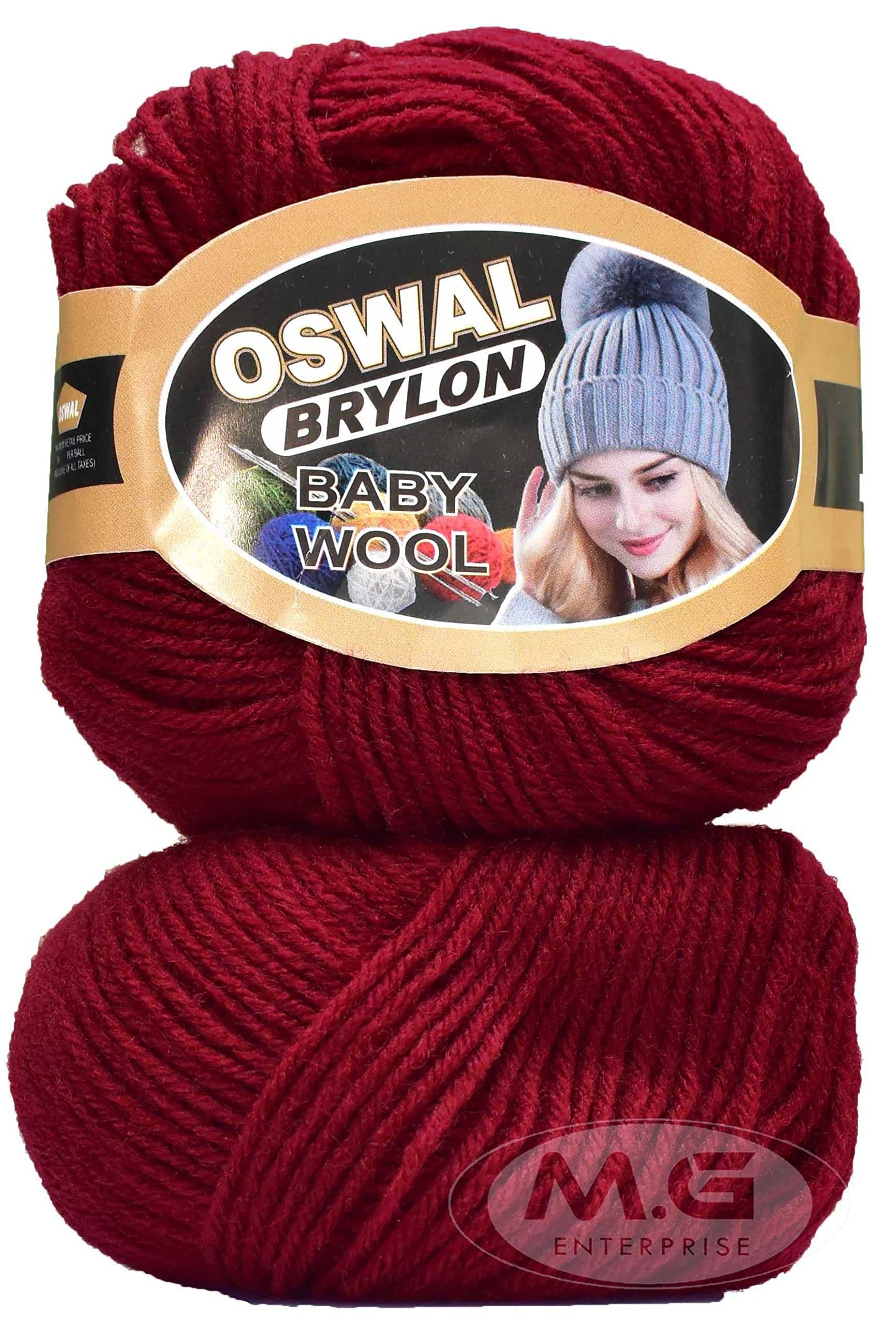     			Oswal 100% Acrylic Wool Deep Red 8 GMS Wool 4 ply Wool Ball Hand Knitting Wool/Art Craft Soft Fingering Crochet Hook Yarn- Art-AEBB
