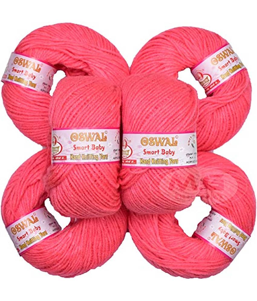 Oswal 100% Acrylic Wool Gajri (6 pc) Smart Baby 4 ply Wool Ball Hand Knitting Wool/Art Craft Soft Fingering Crochet Hook Yarn, Needle Knitting Yarn Thread Dyed - Stationery | Buy online on ZillyBuy