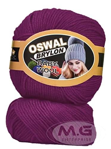     			Oswal 100% Acrylic Wool Magenta 4 GMS Wool 4 ply Wool Ball Hand Knitting Wool/Art Craft Soft Fingering Crochet Hook Yarn- Art-AEBJ