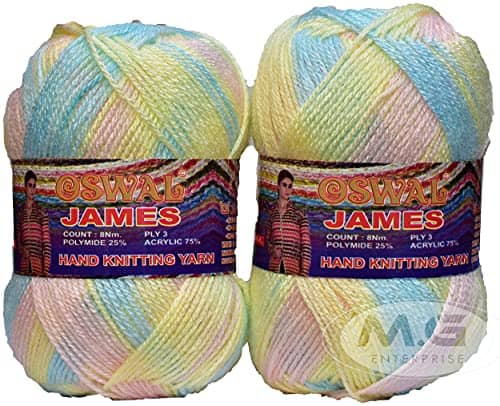 Oswal 3 Ply Knitting Yarn Wool, Daffodil 200 gm Best Used with Knitting Needles, Crochet Needles Wool Yarn for Knitting. by Oswal