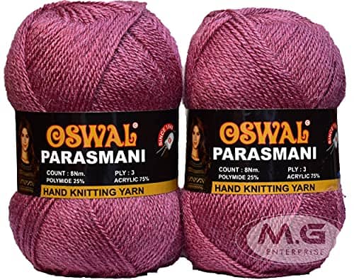 Oswal 3 Ply Knitting Yarn Wool, Salmon 200 gm Best Used with Knitting Needles, Crochet Needles Wool Yarn for Knitting. by Oswal