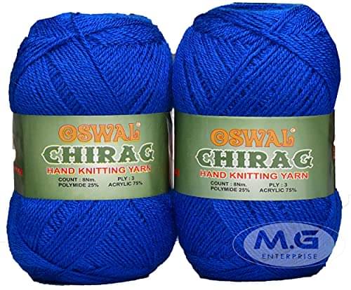     			Oswal Chirag Royal (200 gm) Wool Ball Hand Knitting Wool/Art Craft Soft Fingering Crochet Hook Yarn, Needle Knitting Yarn Thread Dyed FE
