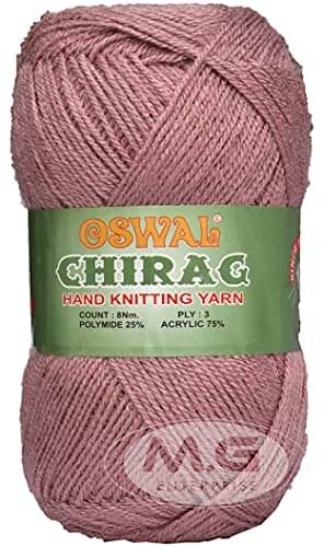     			Oswal Chirag Salmon (200 gm) Wool Ball Hand Knitting Wool/Art Craft Soft Fingering Crochet Hook Yarn, Needle Knitting Yarn Thread Dyed A