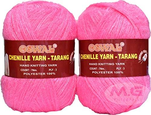     			Oswal Knitting Wool Yarn, Soft Tarang Feather Wool Ball Deep Pink 200 gm Best Used with Knitting Needles, Soft Tarang Wool Crochet NeedlesWool Yarn for Knitting. by Oswal