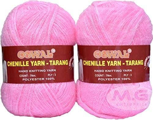     			Oswal Knitting Wool Yarn, Soft Tarang Feather Wool Ball Pink 200 gm Best Used with Knitting Needles, Soft Tarang Wool Crochet NeedlesWool Yarn for Knitting. by Oswal