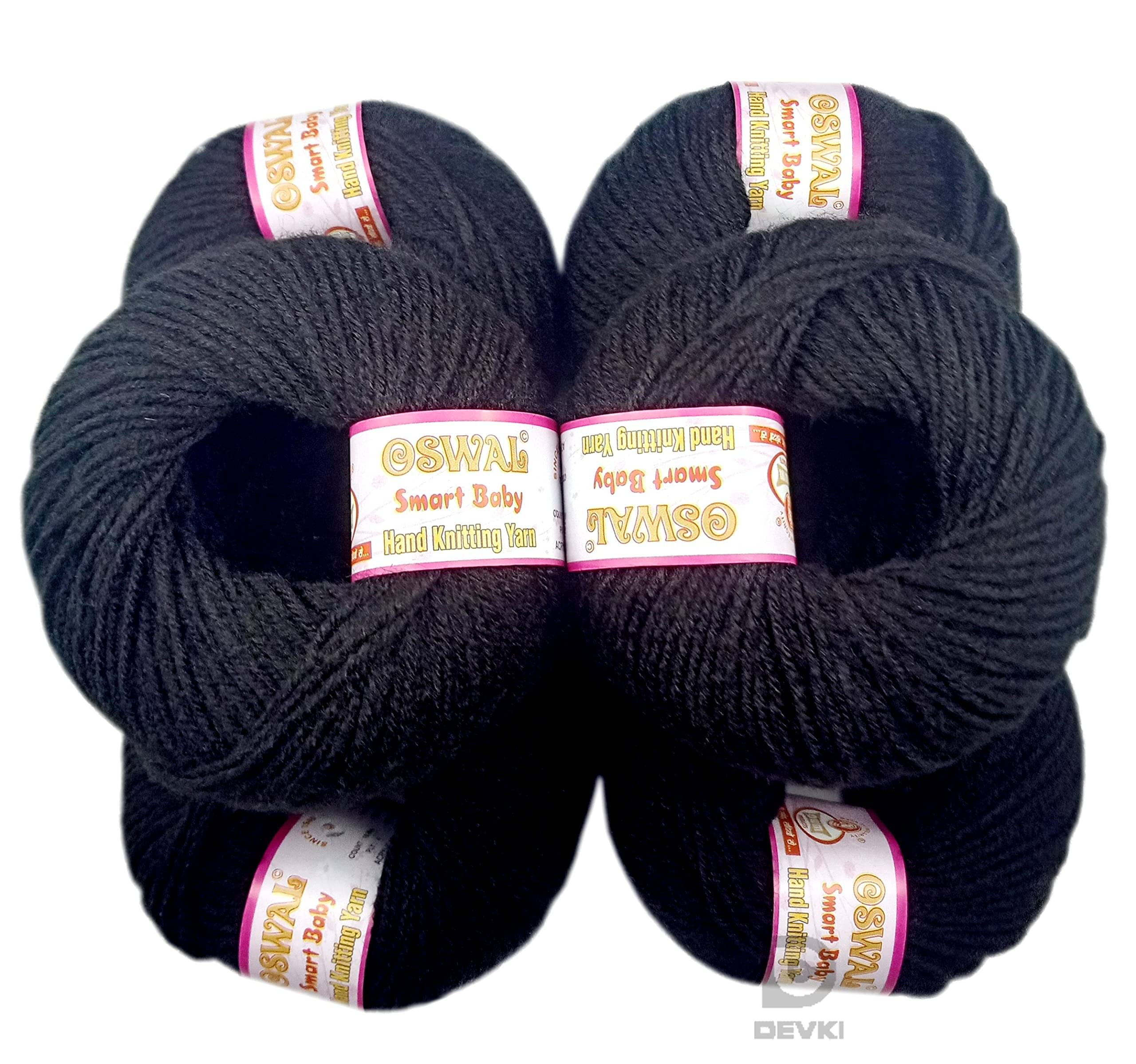     			Oswal Smart Baby Soft 100% Acrylic Wool (Pack of 12 Balls)4 ply Wool Ball Hand Knitting Wool/Art Craft Soft Fingering Crochet Hook Yarn, Needle Knitting Yarn Thread Dyed SB23.300. Each Ball- 25gm.