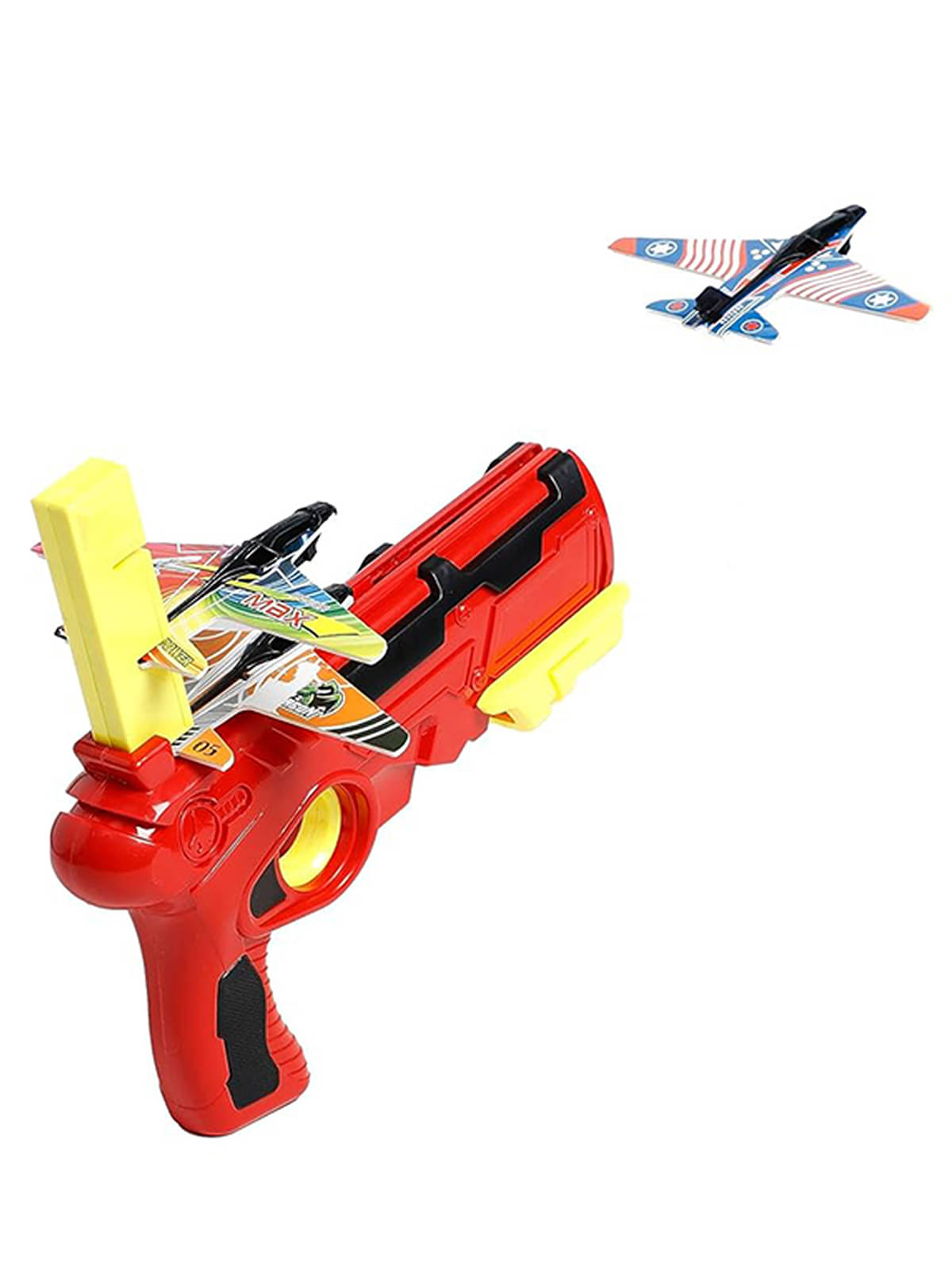     			Rainbow Riders Airplane Launcher Gun Toy for Kids 2+ Years Outdoor Fun Activity with 4 Foam Planes