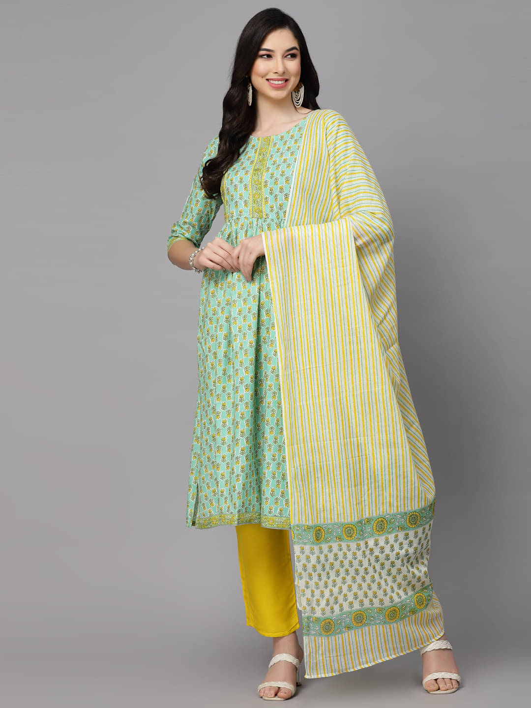 Stylum Rayon Printed Kurti With Pants Women's Stitched Salwar Suit - Sea Green ( Pack of 1 ) Stylum Rayon Printed Kurti With Pants Women's Stitched Salwar Suit - Sea Green ( Pack of 1 )