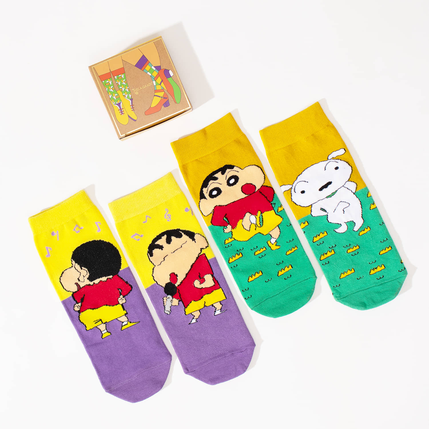 Thela Gaadi Cotton Men's Printed Multicolor Ankle Length Socks ( Pack of 2 ) - Socks | Buy online on ZillyBuy