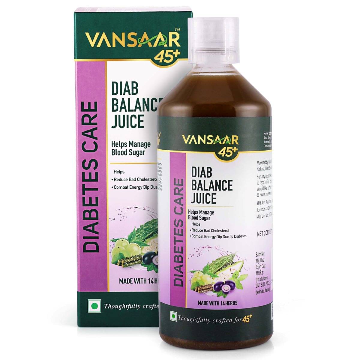     			Vansaar 45+ Diab Balance Juice-1L | Lowers Blood Sugar Levels naturally