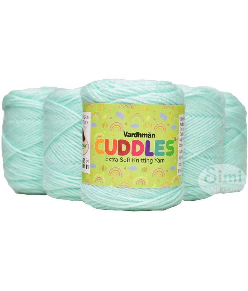     			Vardhman 100% Acrylic Wool Grape Green 6 PC Baby Wool Ball Hand Knitting Wool/Art Craft Soft Fingering Crochet Hook Yarn-B Art-ADCI