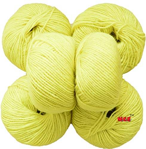     			Vardhman 100% Acrylic Wool Lemon (12 pc) Baby Soft Wool Ball Hand Knitting Wool/Art Craft Soft Fingering Crochet Hook Yarn, Needle Knitting Yarn Thread Dyed