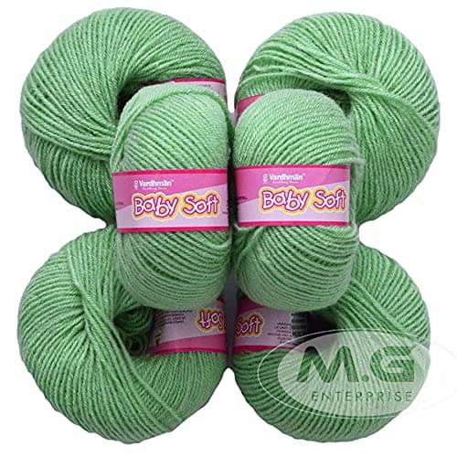    			Vardhman 100% Acrylic Wool Moss 6 Pc Baby Wool 4 ply Wool Ball Hand Knitting Wool/Art Craft Soft Fingering Crochet Hook Yarn- Art-AJJ
